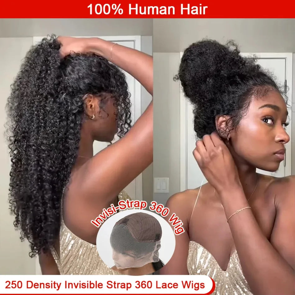 Deep Wave 360 HD Full Lace Human Hair Wig – Natural Black 40 Inch