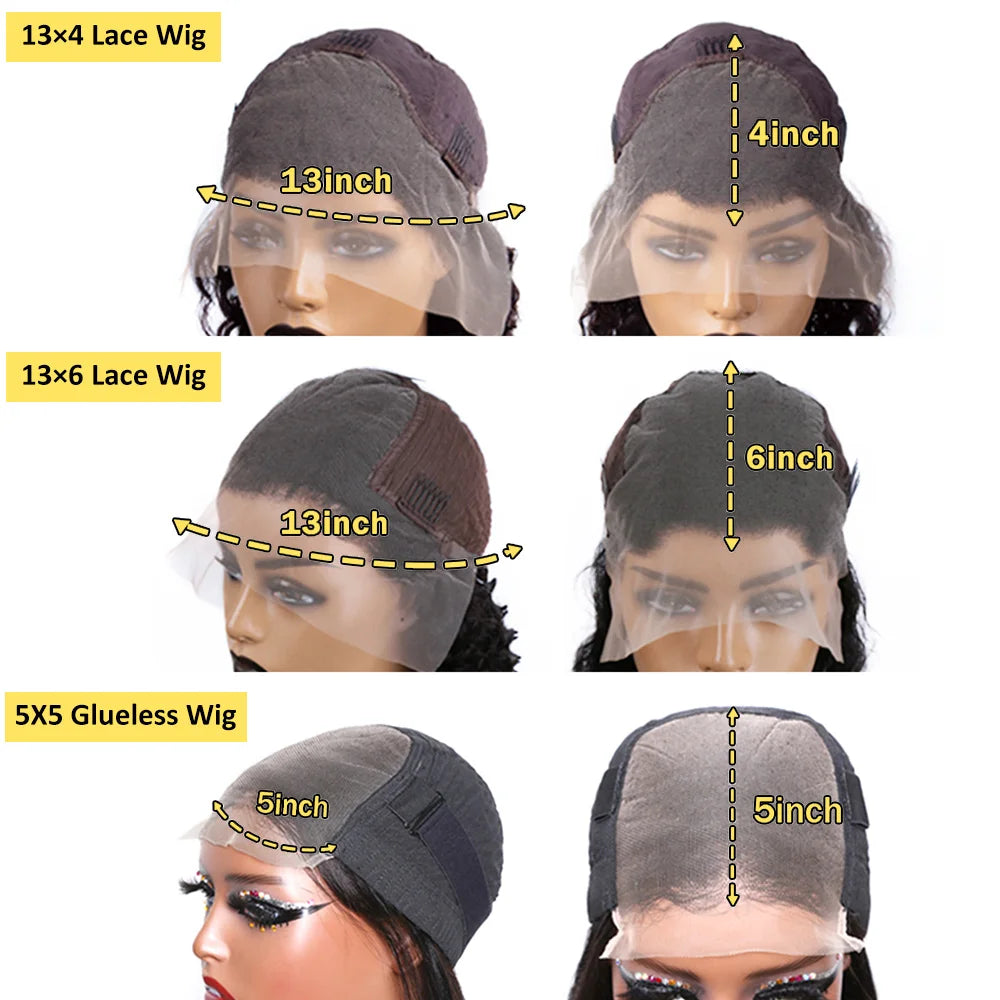 30–40 Inch Loose Deep Wave Glueless Human Hair Wig (HD Transparent 13x4/13x6 Lace Frontal, 5x5 Closure)