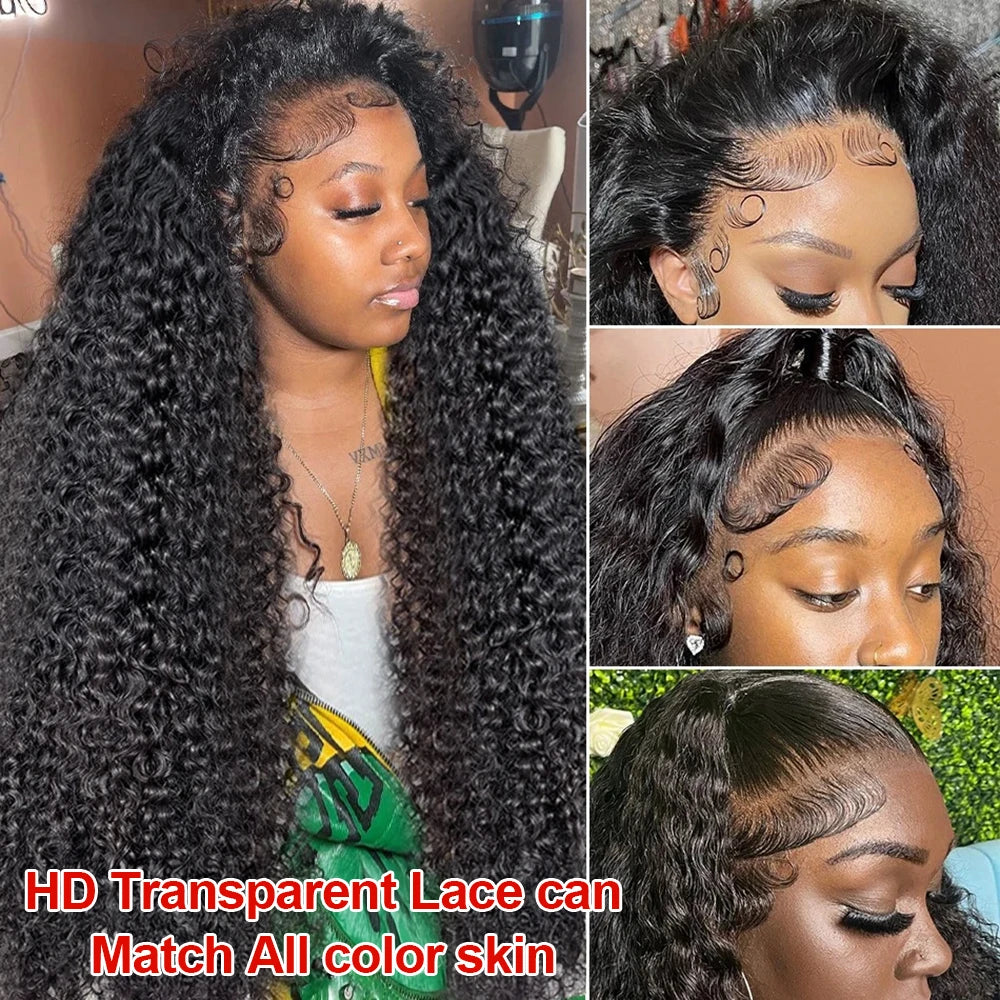 40 & 46 Inch Water Wave Deep Wave Lace Front Wig – 13x6 HD Lace, 7x5 Glueless, 300% Density