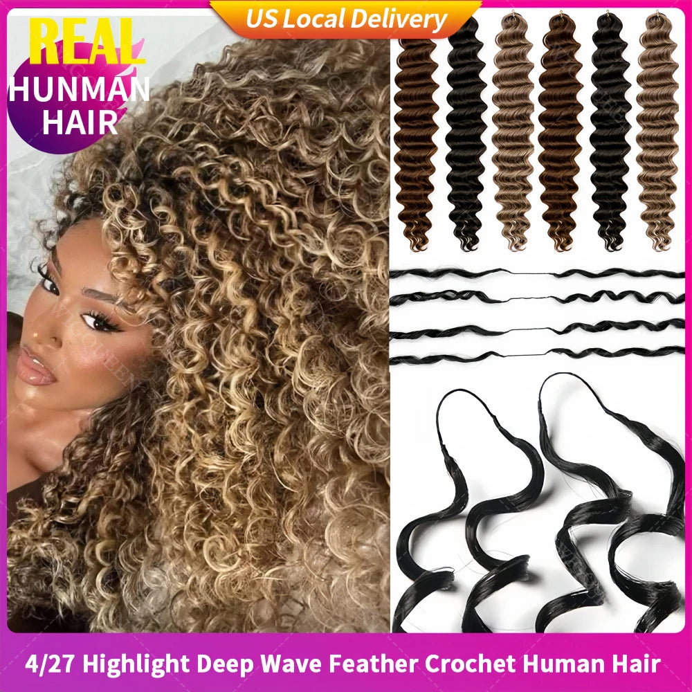 Deep Wave Crochet Hair Extensions – 12A Grade 100% Remy Human Hair