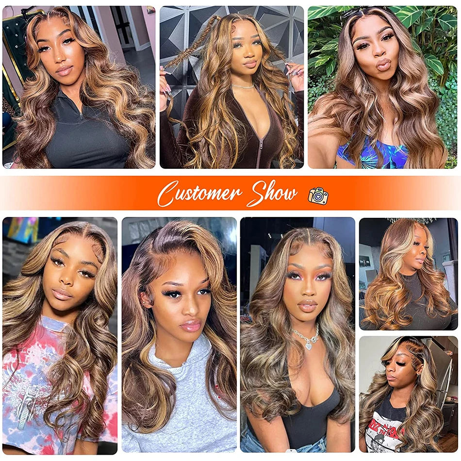 WeWave P4/27 Highlight Ombre Body Wave 13x4/13x6 HD Lace Front Wig (Brazilian Remy Human Hair)
