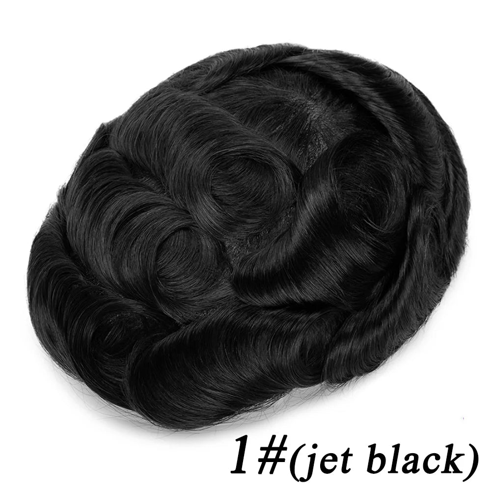 Men's Human Hair Toupee – Hollywood Skin & Lace Base, 6x8 / 7x9 / 8x10
