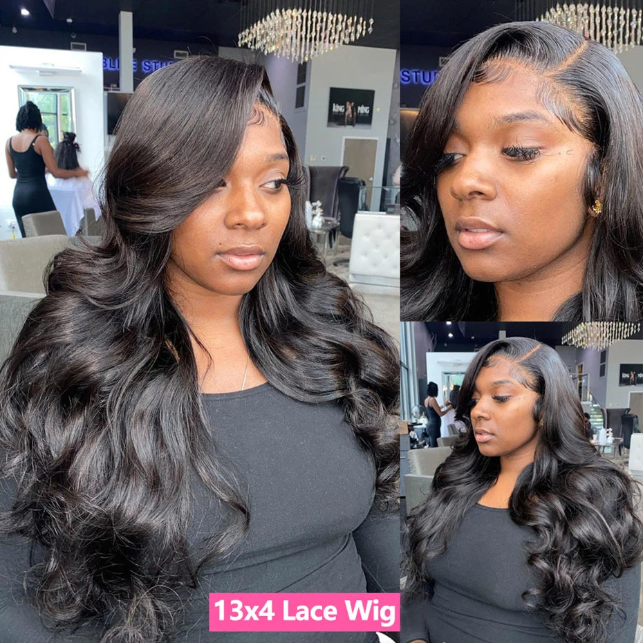 Bling Hair Body Wave 13x6 Lace Front Human Hair Wig (13x4 Option, Transparent Lace, 30–32 Inch, 180% Density)