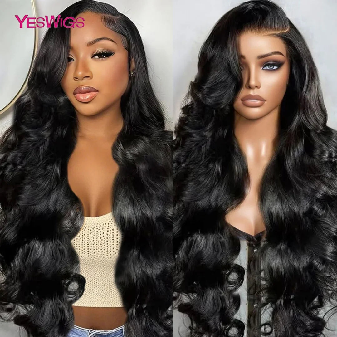 HD Transparent 13x4 · 13x6 Body Wave Lace Front Human Hair Wig – 30/36 Inch Pre-Plucked Brazilian Wig