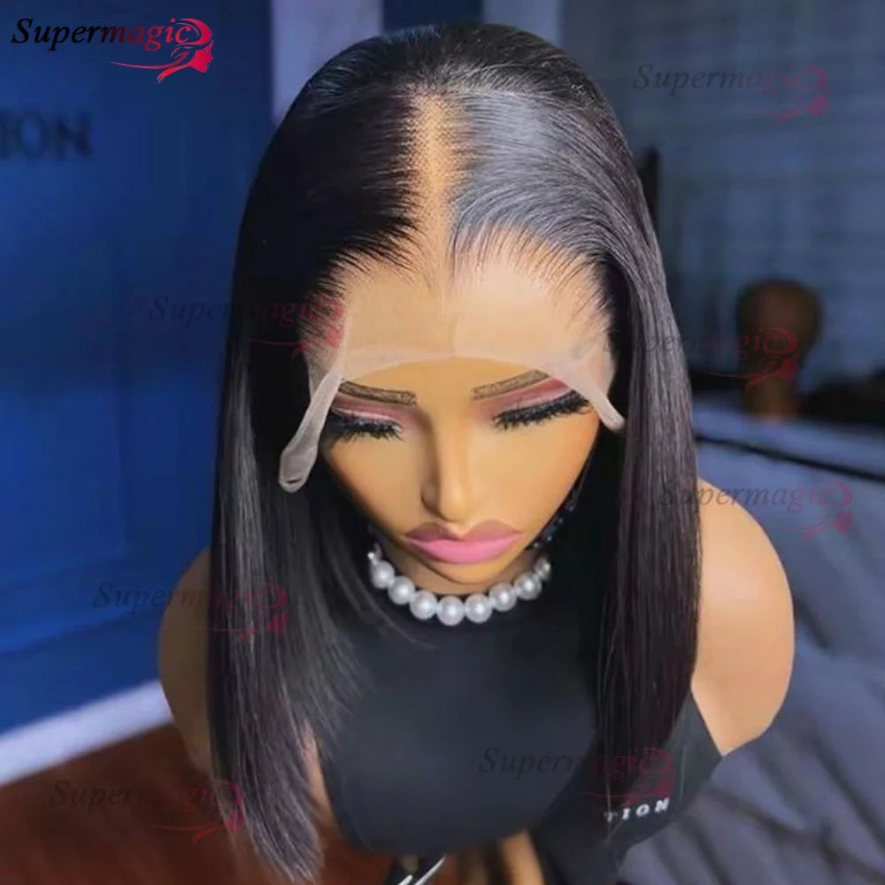 300% Density 13x4 Transparent Lace Frontal Straight Bob Wig – Raw Vietnamese Human Hair Wig for Women