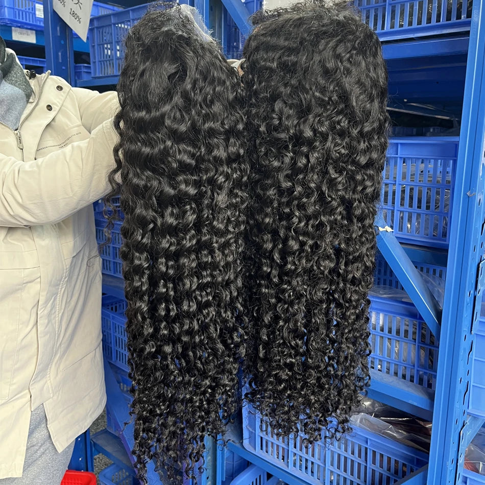 40 & 46 Inch Water Wave Deep Wave Lace Front Wig – 13x6 HD Lace, 7x5 Glueless, 300% Density