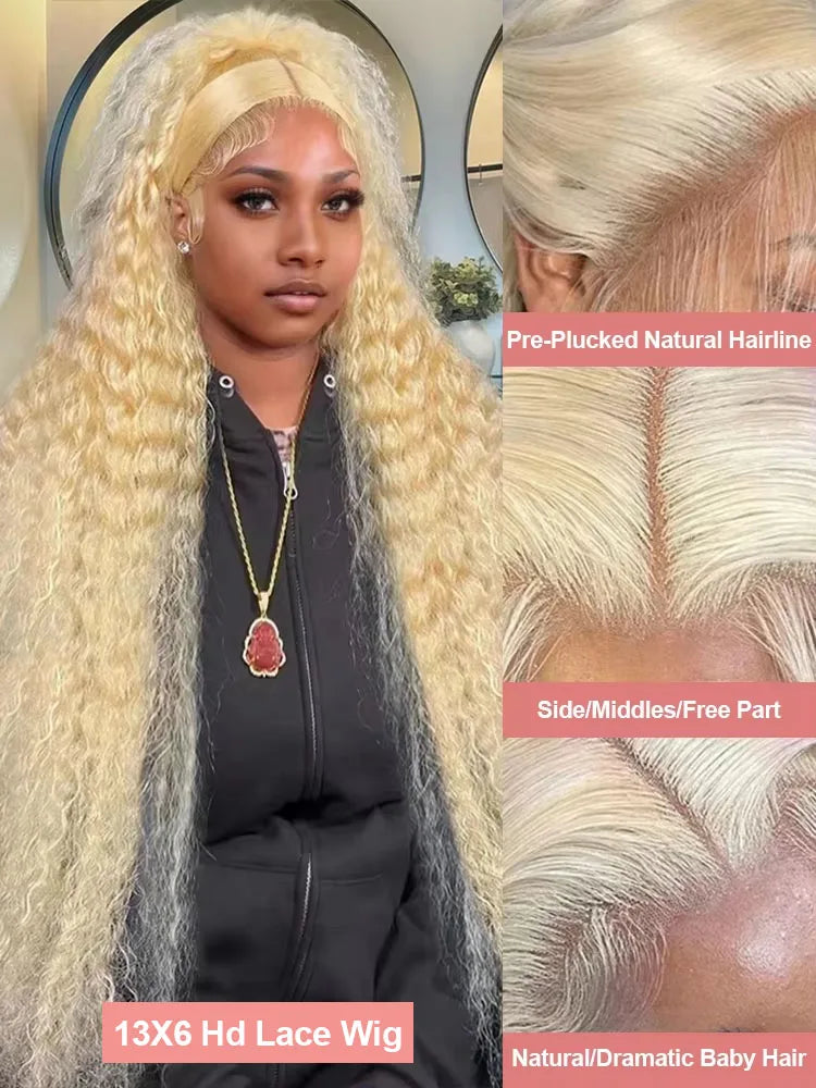 613 Blonde Deep Loose Wave HD Lace Frontal Wig – 13x4 / 13x6 Transparent Human Hair Wig