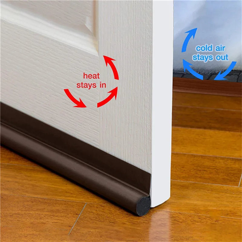 Adjustable Door Bottom Seal Strip | PU Leather Weather Blocker & Draft Stopper – Anti-Cold Gap Protector