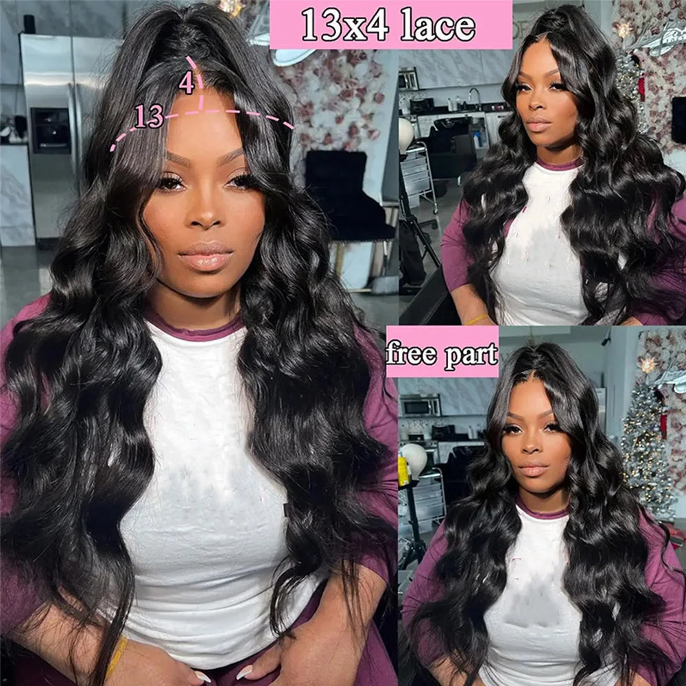 13x4 HD Lace Front Wig – 250% Density Long Body Wave Peruvian Remy Human Hair (Pre-Plucked + Baby Hair)