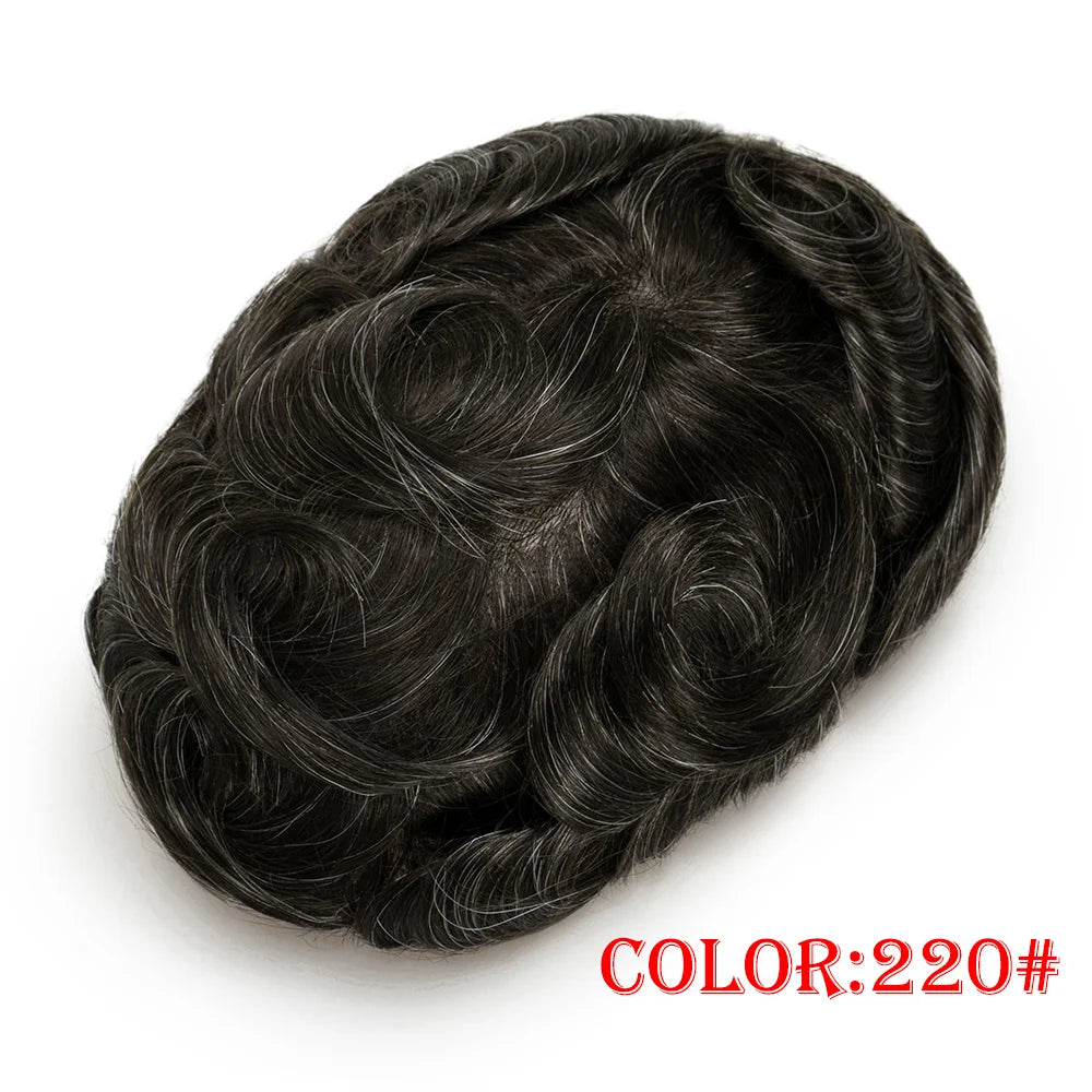Men's Toupee Hair System | Natural Hairline Indian Human Hair | 0.1mm Thin PU Skin Base