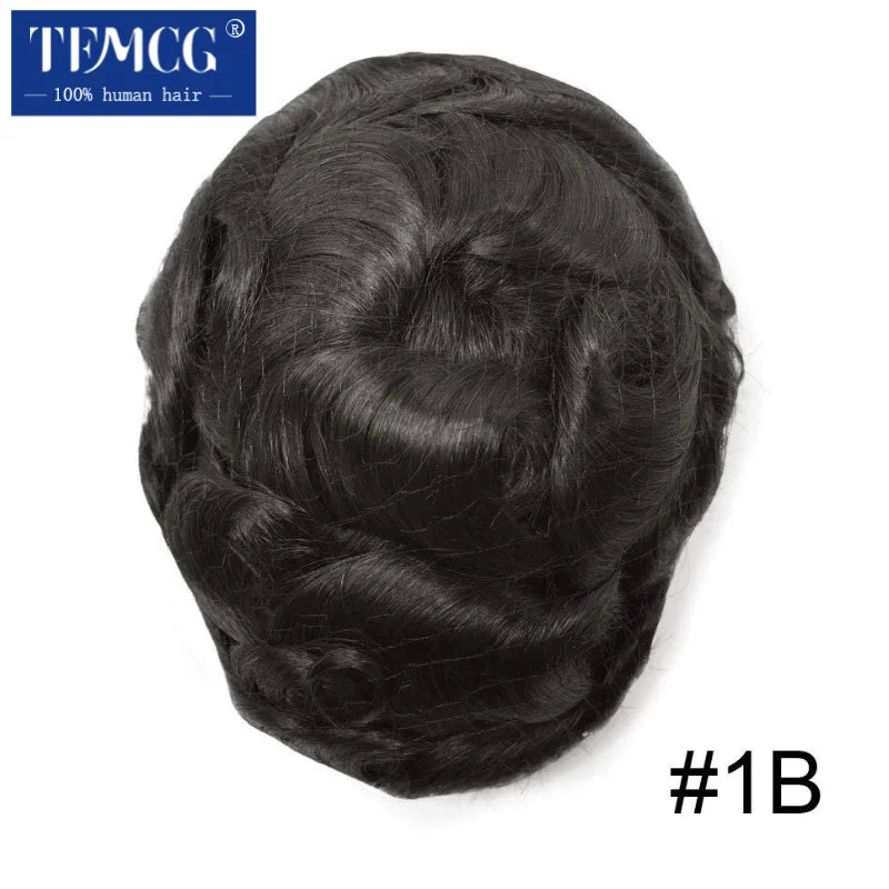 Men's Toupee Hair System | Full Thin Skin PU Base | Indian Remy Human Hair