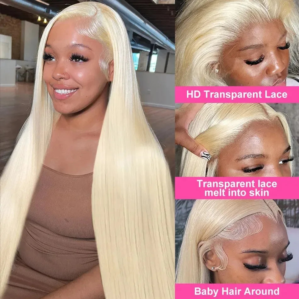 613 Blonde Straight 13x6 HD Lace Front Wig (250 Density) – Brazilian Remy Human Hair