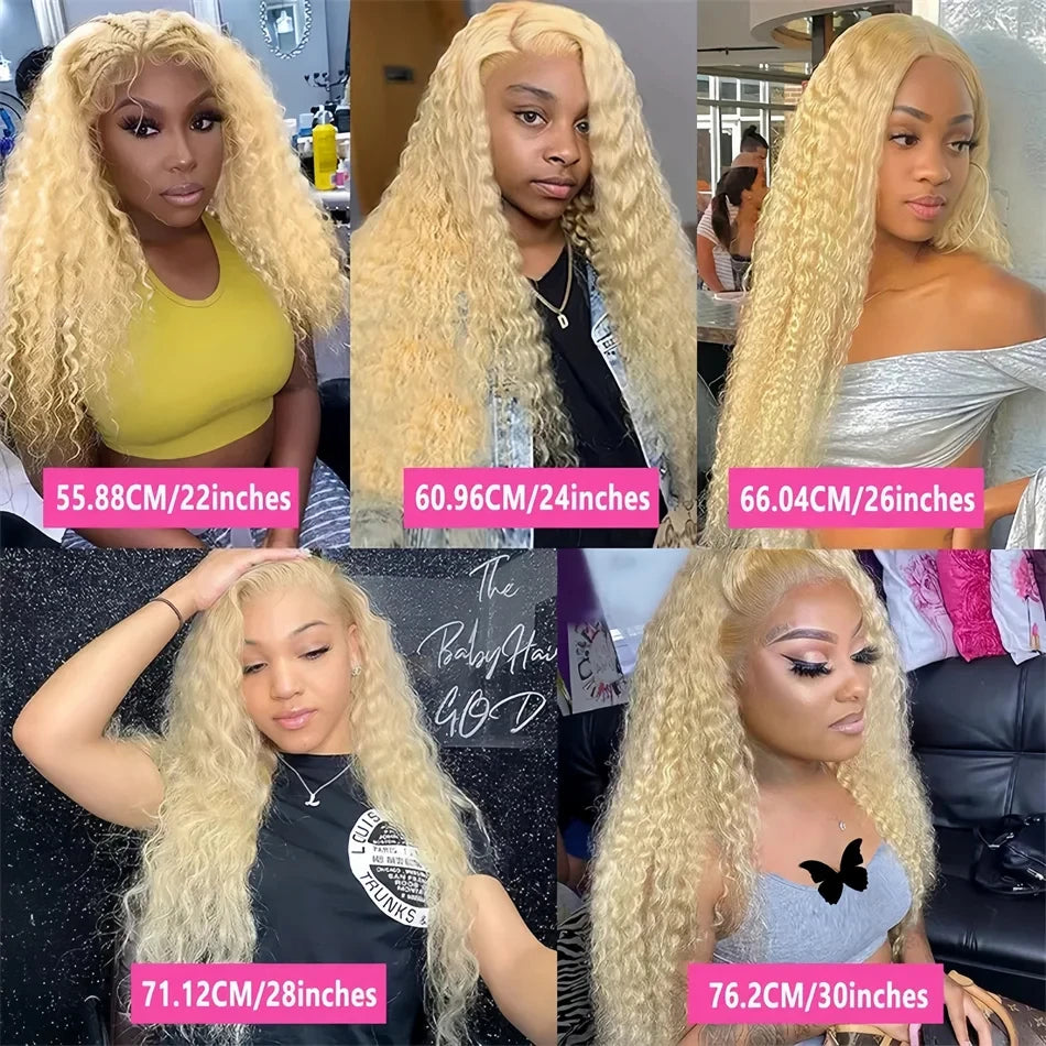 613 Blonde Deep Wave 13x6 HD Lace Front Wig (250 Density, Pre-Plucked) – Brazilian Remy Human Hair