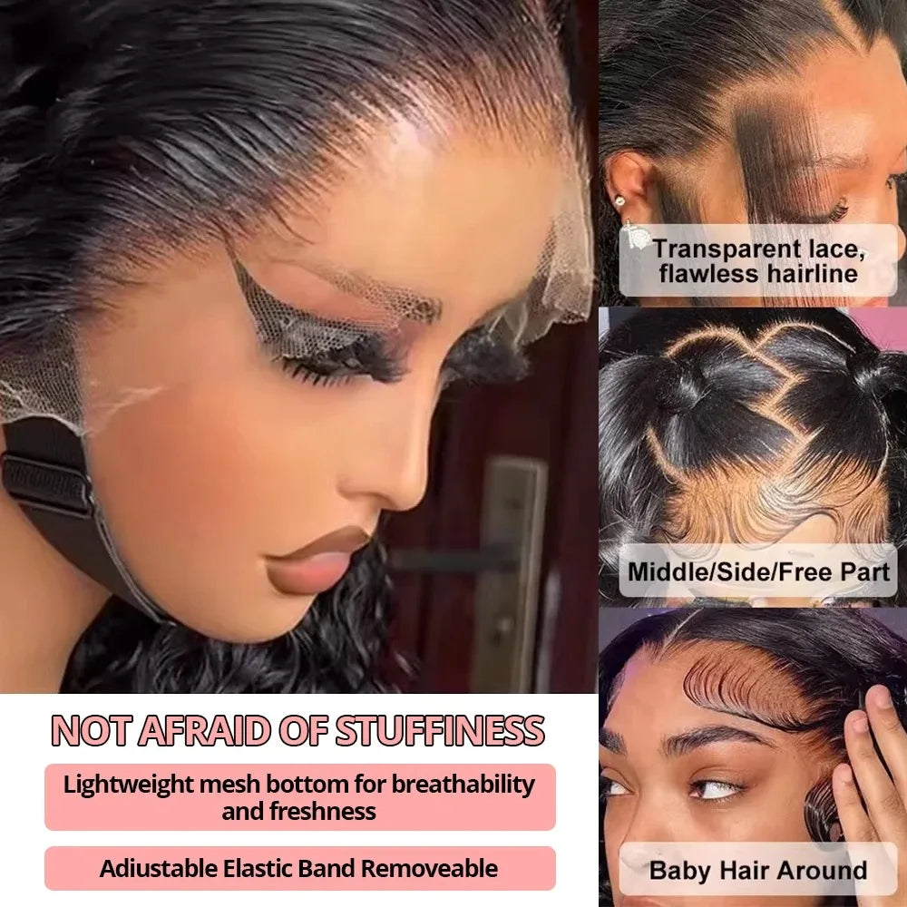 300% Density Deep Wave HD Lace Front Wig | 100% Remy Brazilian Human Hair | Pre-Plucked 13x6 / 13x4 / 360