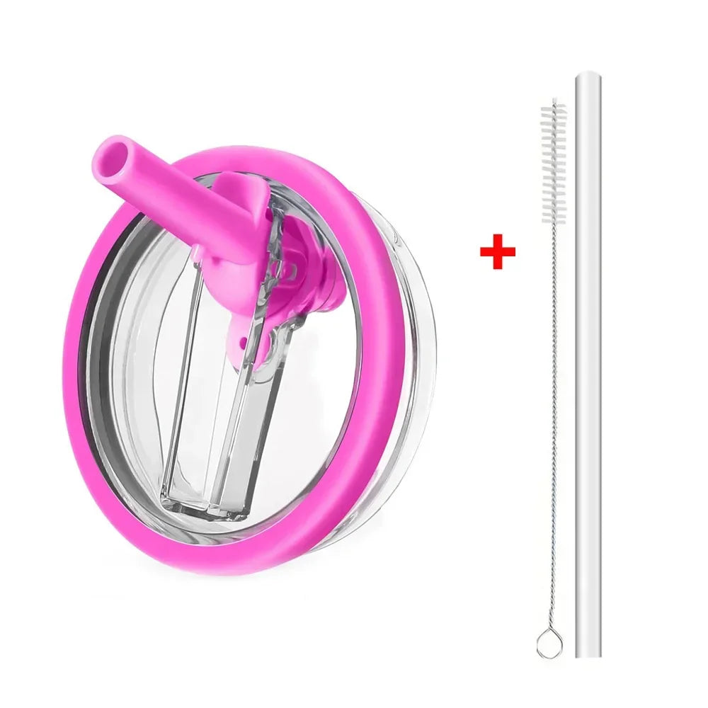 40oz Flip Straw Leak-Proof Lid – Replacement Tumbler Cover Compatible with Stanley Cup