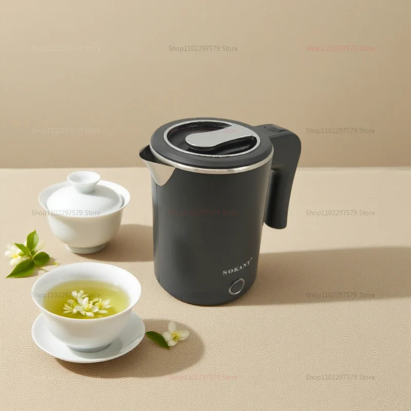 Travel Electric Kettle 500ML – Portable Stainless Steel Water Boiler for Tea & Coffee