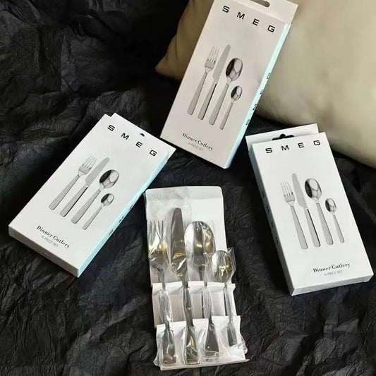 4-Piece Stainless Steel Cutlery Set – Italian Style Fork, Spoon, Knife & Teaspoon for Modern Dining and Gift Use (2025 Edition)