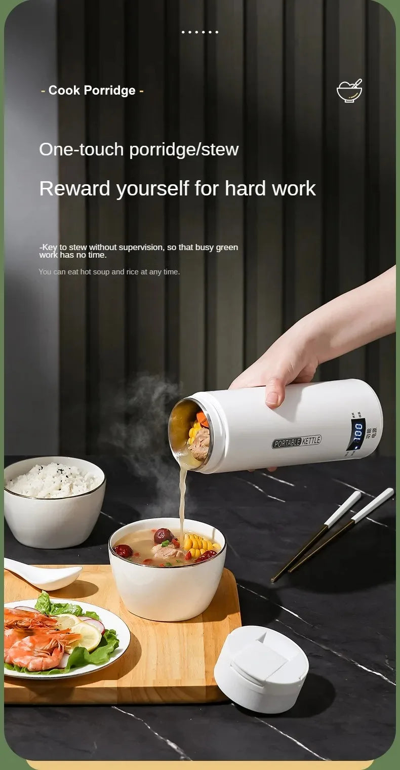 500ML Electric Kettle – Portable Tea & Coffee Travel Bottle with LED Display