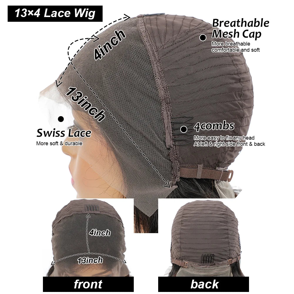 Glueless HD Bob Lace Front Wig (13x4) | 100% Remy Brazilian Human Hair | Pre-Plucked Transparent Lace