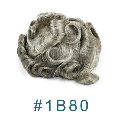 0.12mm Injected Thin Skin Male Hair Toupee | 110%-130% Density | Brazilian Remy Human Hair System