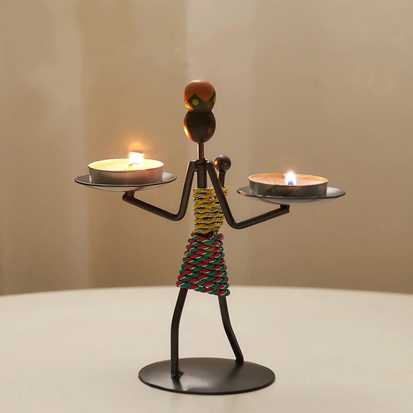 African Style Metal Candle Holder – Elegant Wedding & Home Décor Centerpiece for Candles