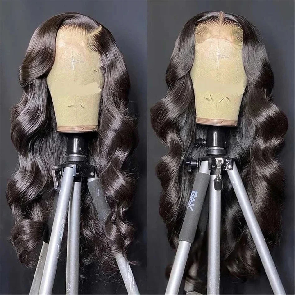 HD Transparent 13x4 · 13x6 Body Wave Lace Front Human Hair Wig – 30/36 Inch Pre-Plucked Brazilian Wig