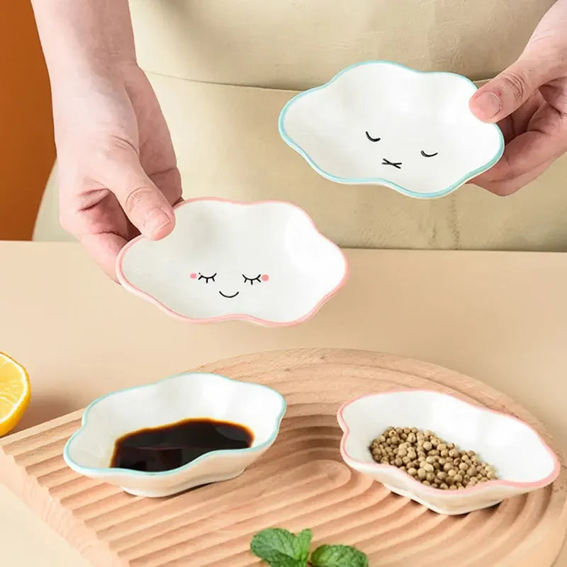 Ceramic Cloud Sauce Dish – Cute Seasoning Bowl for Kitchen & Tableware