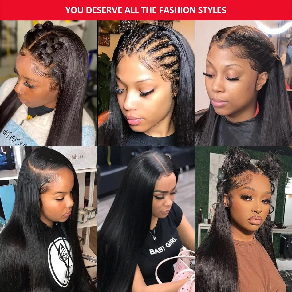 Bone Straight HD Lace Frontal Human Hair Wig 13x6 / 13x4 (30–40 Inch)
