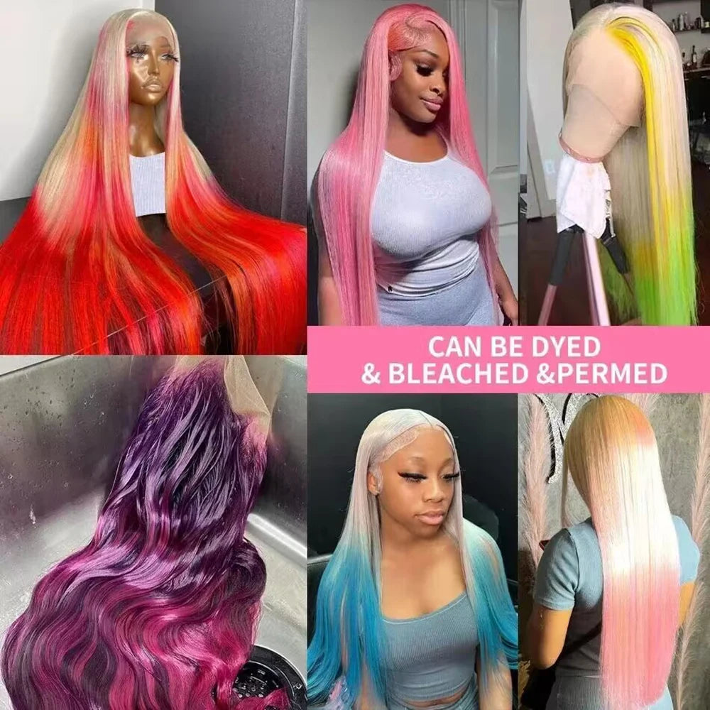 30–36 Inch 613 Honey Blonde 13x6 HD Lace Front Brazilian Human Hair Wig (13x4 Option), Bone Straight