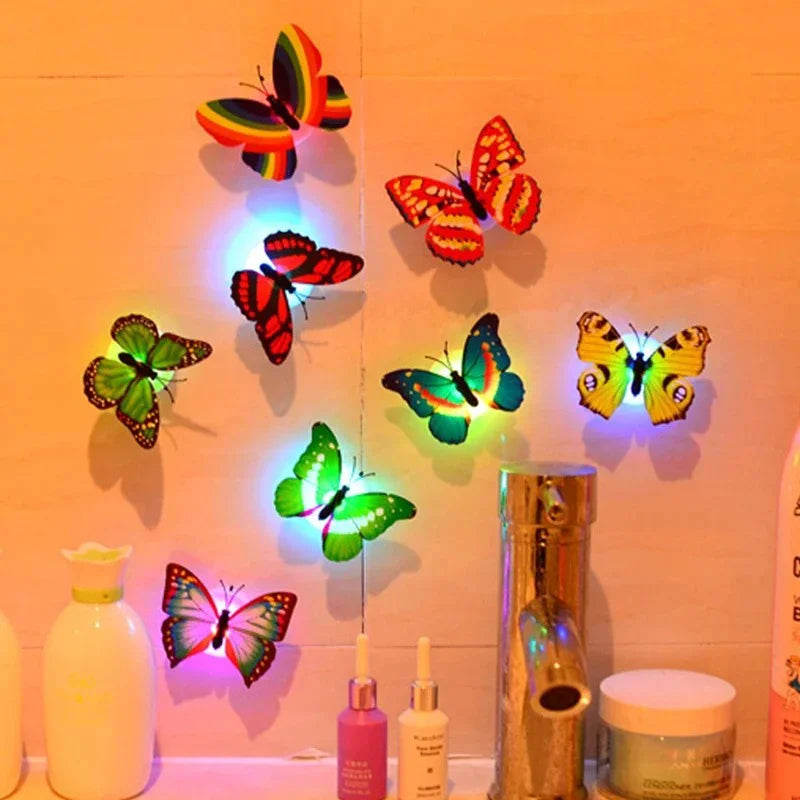 Ranpo Butterfly LED Wall Light – Colorful Glowing Stickable DIY Decoration Lamp for Bedroom, Living Room & Holidays