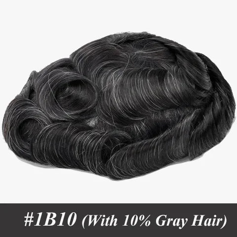 Men's Human Hair Toupee – Australia Double Layer Lace & PU Base Hair System