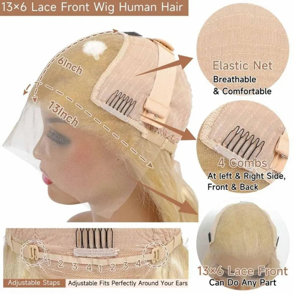613 Blonde 13x6 HD Lace Frontal Body Wave Human Hair Wig – 40 Inch, 230% Density