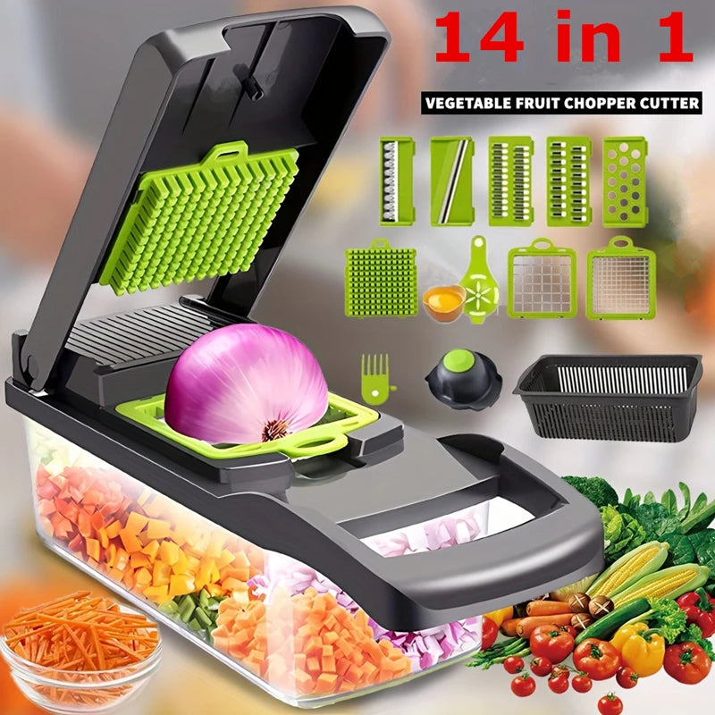 14-in-1 Multifunctional Vegetable Chopper – Slicer, Dicer & Grater | Kitchen Tool
