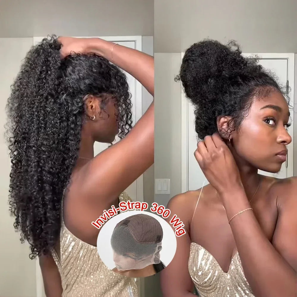 Deep Wave 360 HD Full Lace Human Hair Wig – Natural Black 40 Inch