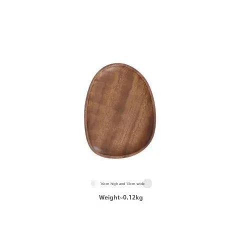 Leaf-Shaped Wooden Tray with Handle – Antique Style Serving Plate for Breakfast & Snacks