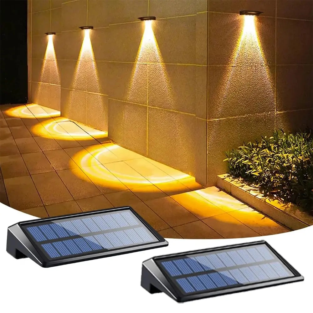 2 Pack LED Solar Wall Lights – Waterproof Outdoor Fence & Deck Lamps for Yard, Pathway, and Garden Decor