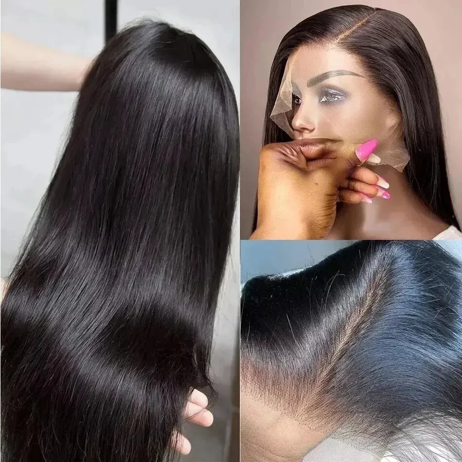 Bone Straight HD Lace Frontal Human Hair Wig 13x6 / 13x4 (30–40 Inch)