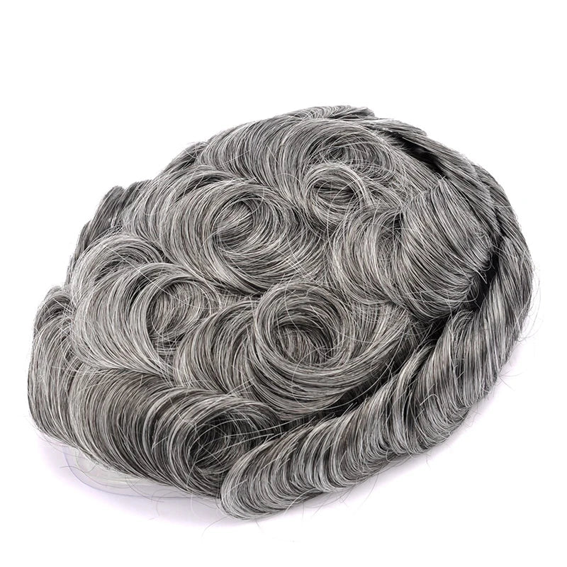Topunique Full Swiss Lace Men's Toupee | 90% Light Density Hair System for Men