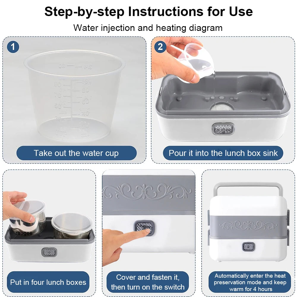 Premium Electric Heating Lunch Box – 200W Portable Food Warmer for Home, School & Travel