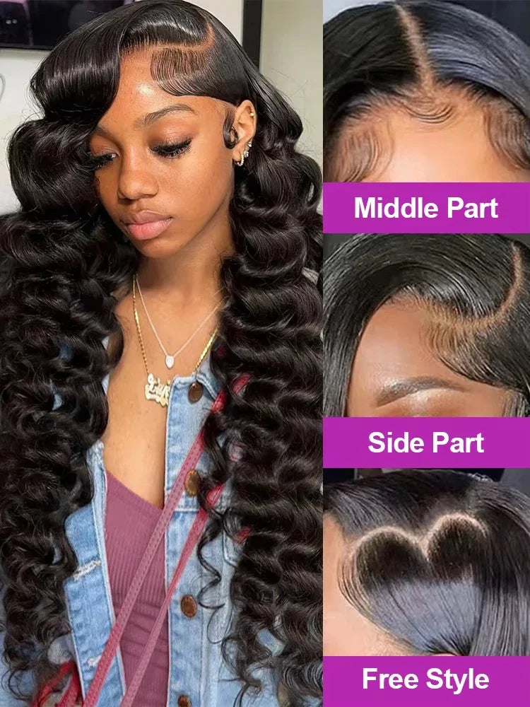 200 Density 30 40 Inch 13x6 Hd Lace Frontal Wig Loose Wave Wig Curly Human Hair WigsWave Human Hair Wig Brazilian Loose Deep