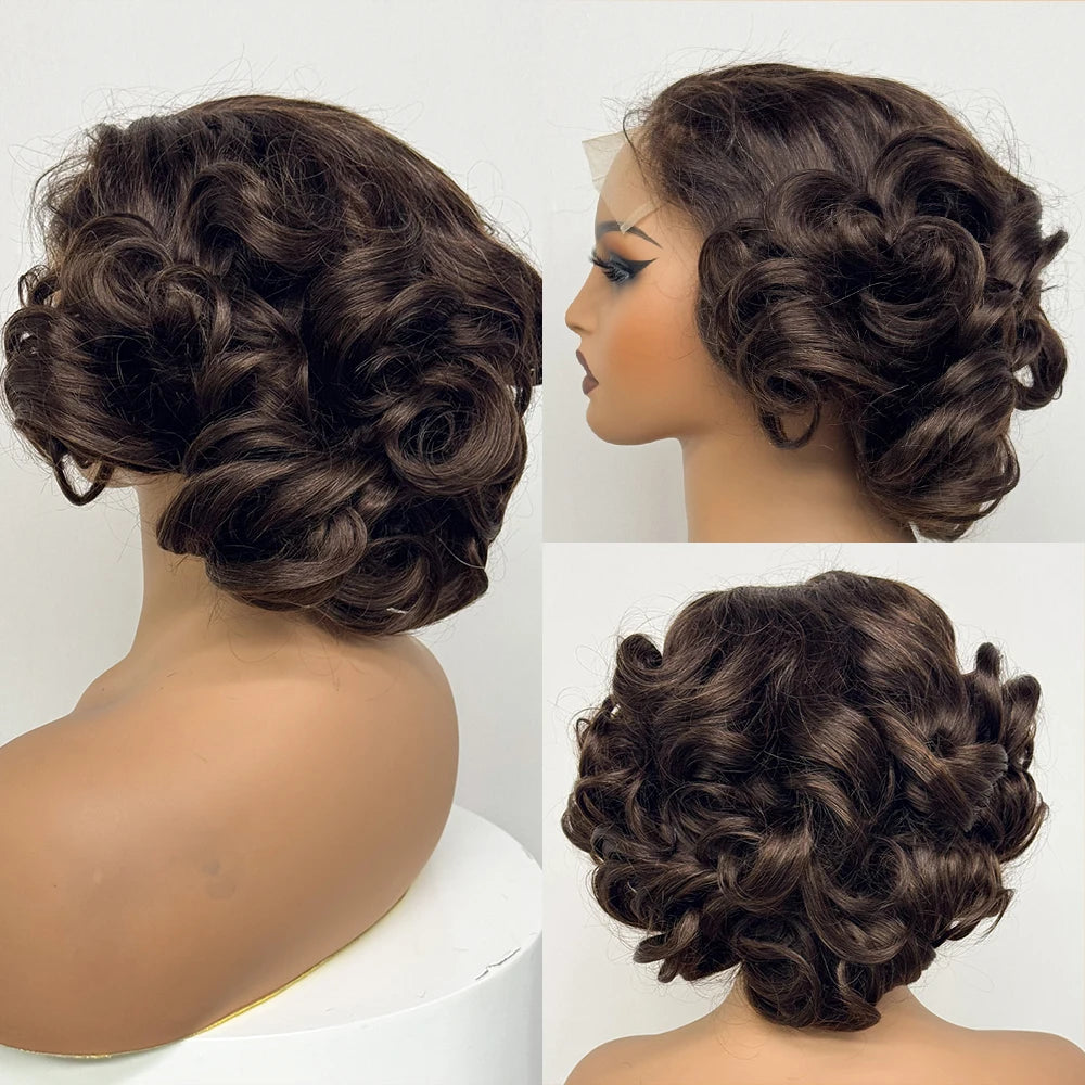 250% Density 5x5 Lace Closure Short Loose Bouncy Wig – 100% Virgin Vietnamese Human Hair (4–16 inch)