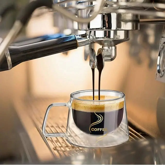 Double Wall Borosilicate Glass Coffee Mug – Heat-Resistant Espresso Cup Gift Set