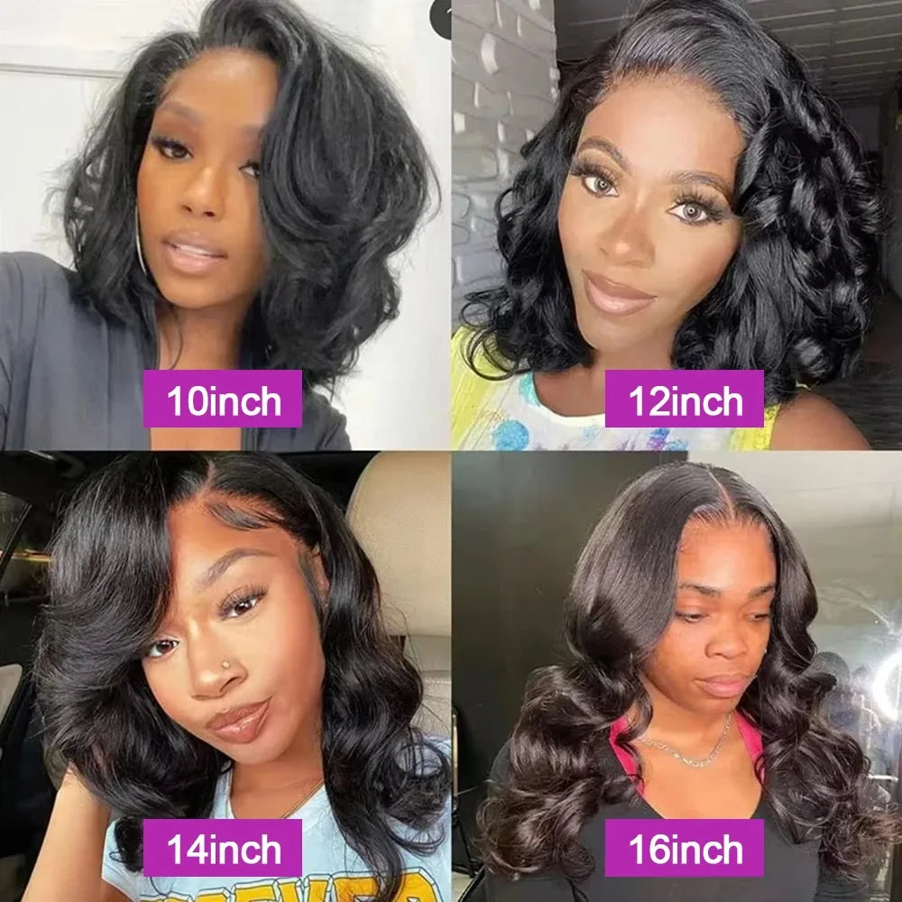 Body Wave Short Bob HD Glueless Lace Front Human Hair Wig – 4x4 / 5x5 / 13x4 Options