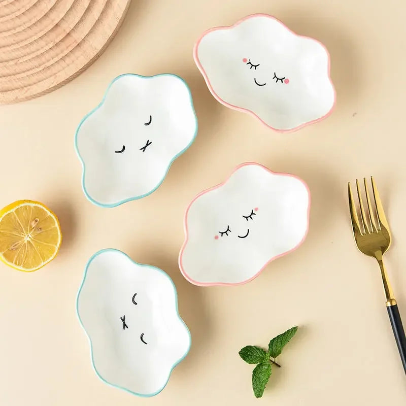 Ceramic Cloud Sauce Dish – Cute Seasoning Bowl for Kitchen & Tableware