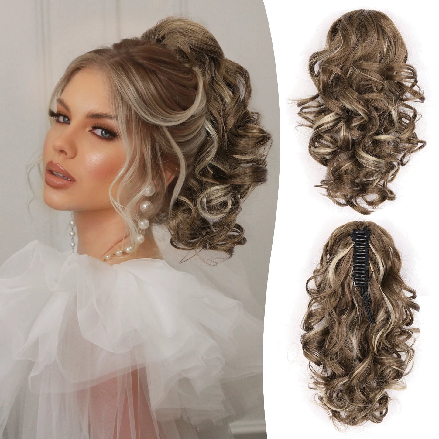 Curly Claw Ponytail Hair Extension | Synthetic Clip-On Hairpiece | 12 Inch | 100g | Multiple Colors