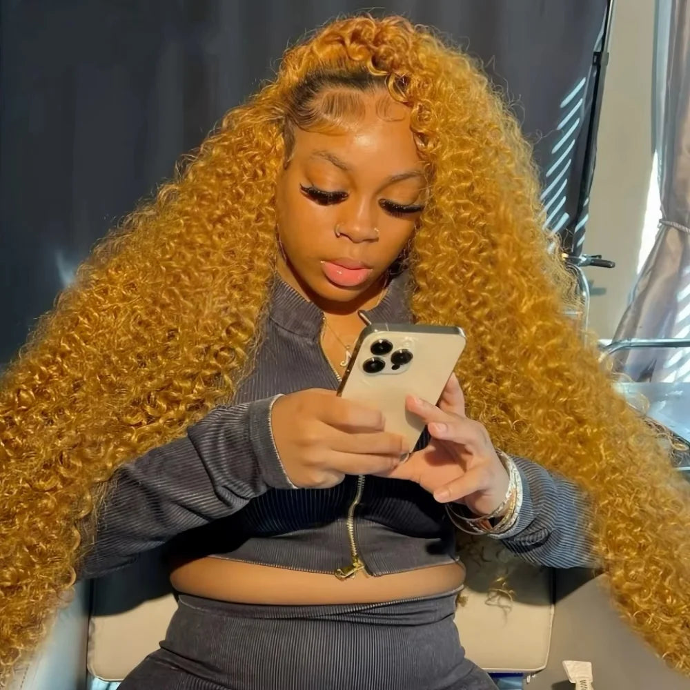 36 Inch Orange Ginger Deep Wave Lace Front Human Hair Wig – 13x4 / 13x6 HD Transparent