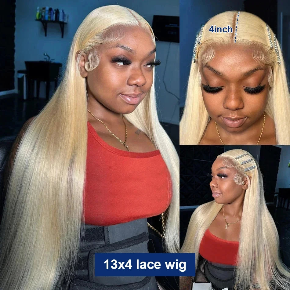 WeWave 613 Blonde Bone Straight 13x6 HD Transparent Lace Front Wig (Brazilian Remy Human Hair)