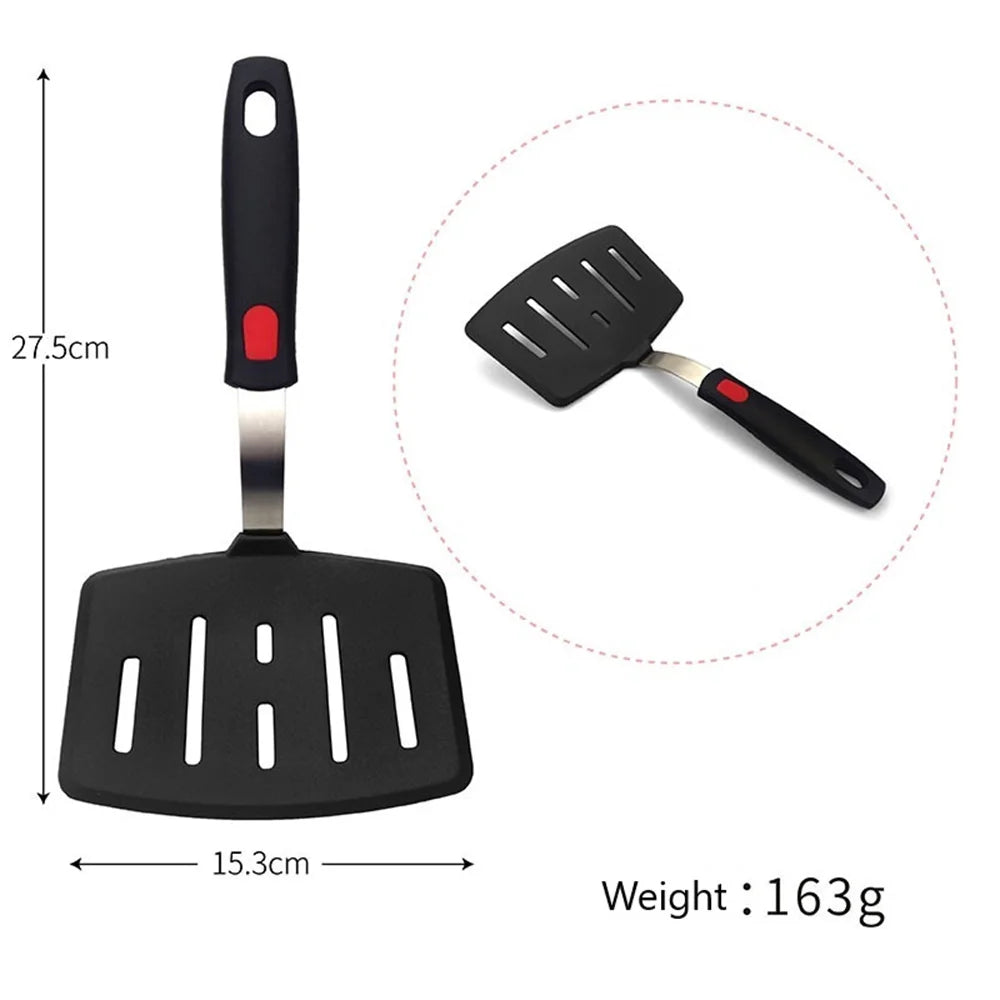 High-Temperature Silicone Spatula – Non-Stick Frying Turner with Spring Steel Core