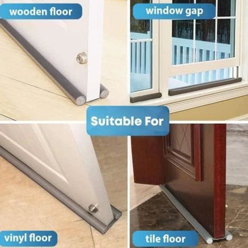 Adjustable Door Bottom Seal Strip | PU Leather Weather Blocker & Draft Stopper – Anti-Cold Gap Protector