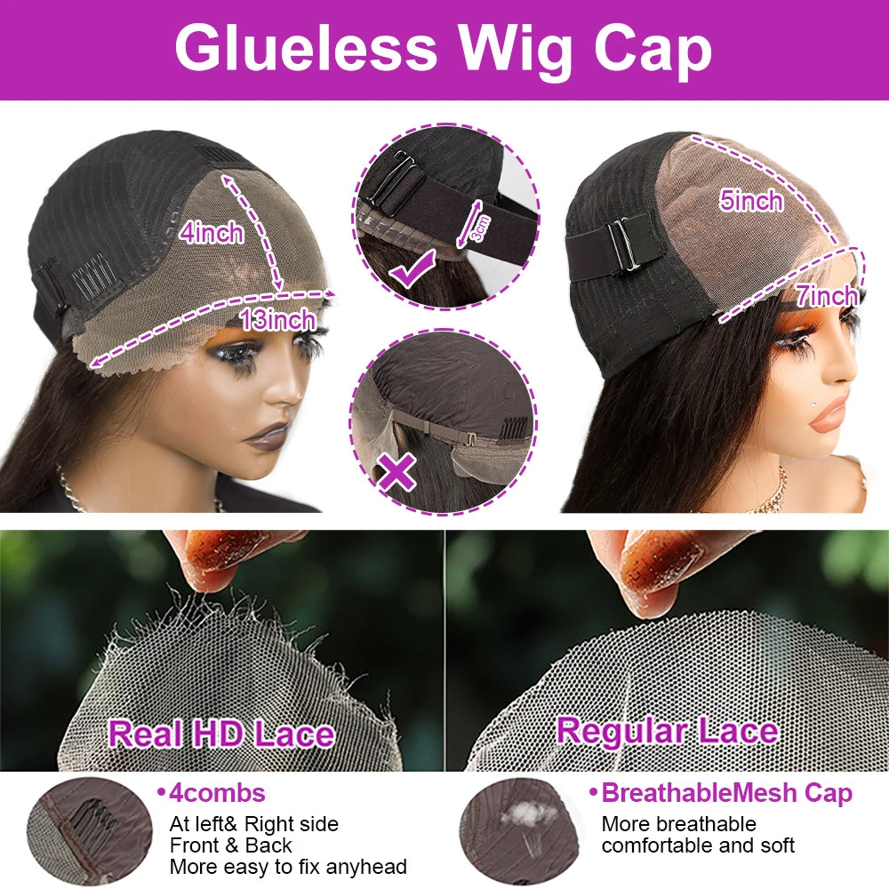 250% Density Glueless Curly Bob Wig | Brazilian Remy Human Hair | Pre-Cut HD Lace 13x6 / 13x4